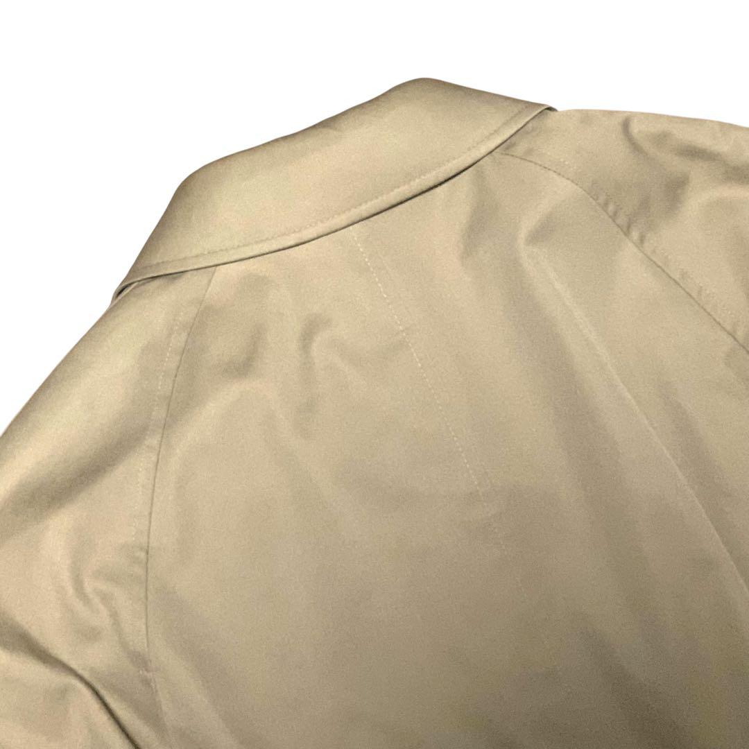 アクアスキュータム　英国製　チェック　ステンカラーコート ベージュ　比翼　XL