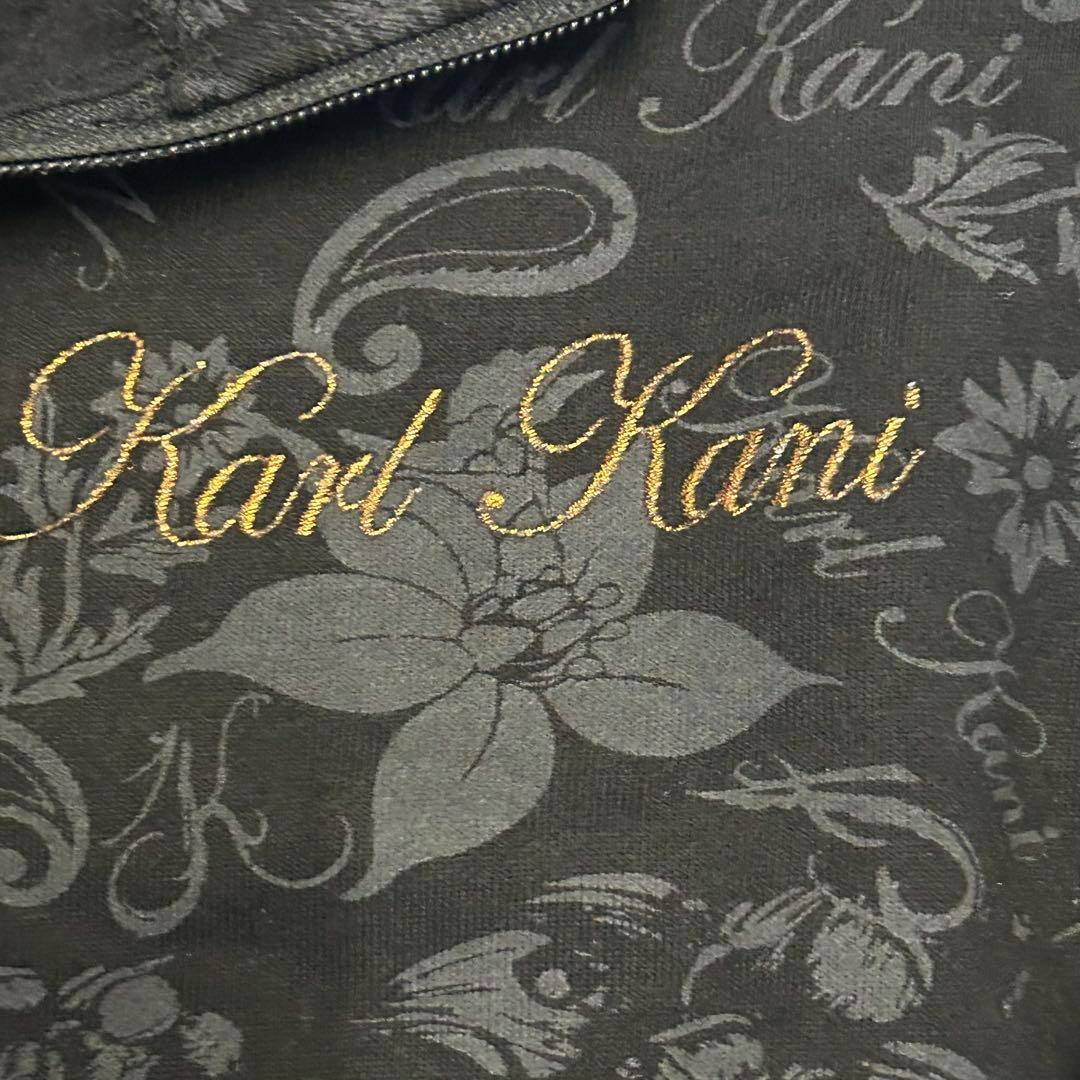 カールカナイ ゴルフ 総柄 刺繍 プリント ペイズリー スウェット ハーフジップ