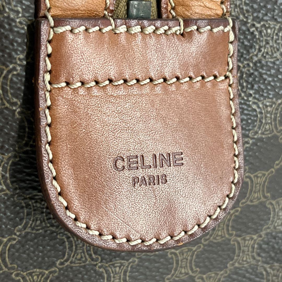 当時物　オールド　セリーヌ　ボストンバッグ　旅行カバン　マカダム柄　PVCレザー