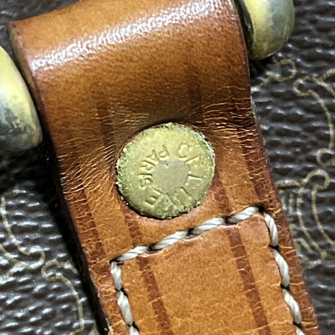 当時物　オールド　セリーヌ　ボストンバッグ　旅行カバン　マカダム柄　PVCレザー