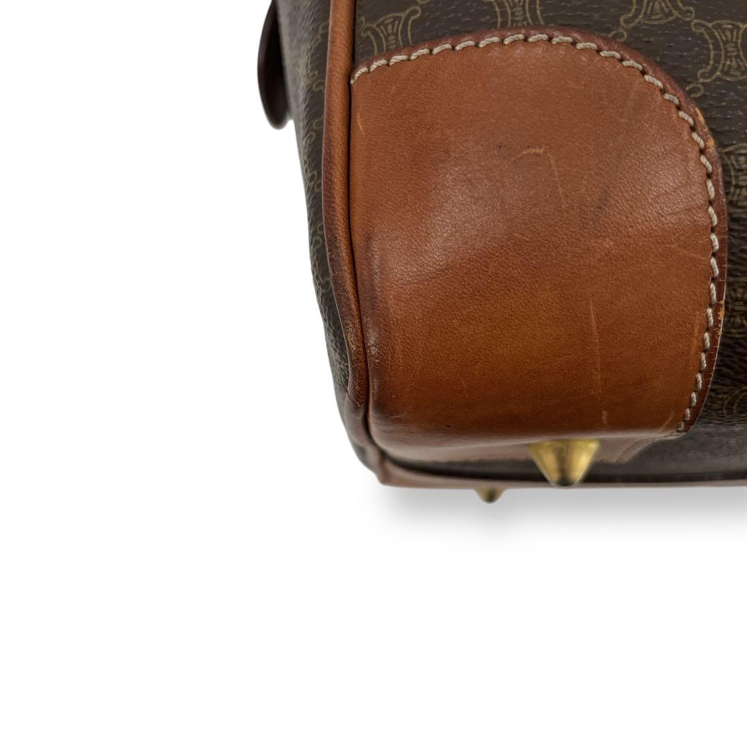 当時物　オールド　セリーヌ　ボストンバッグ　旅行カバン　マカダム柄　PVCレザー