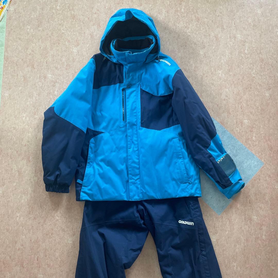 ジュニアスキーウェア 上下セットgoldwin 青/紺160