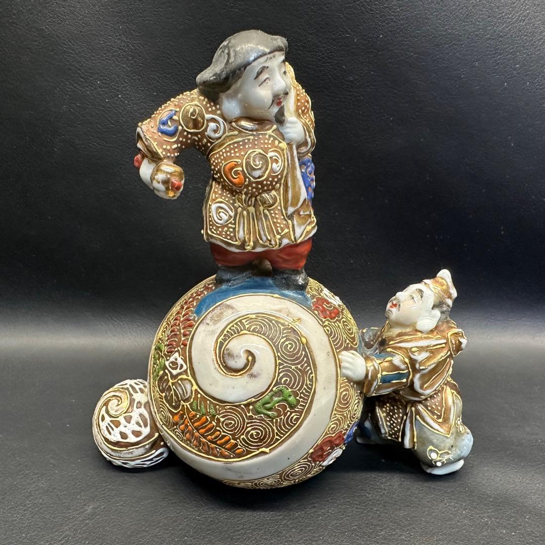 ♡Fa左1026 古九谷焼 恵比寿 大黒天 置物 アンティーク 七福神 縁起物
