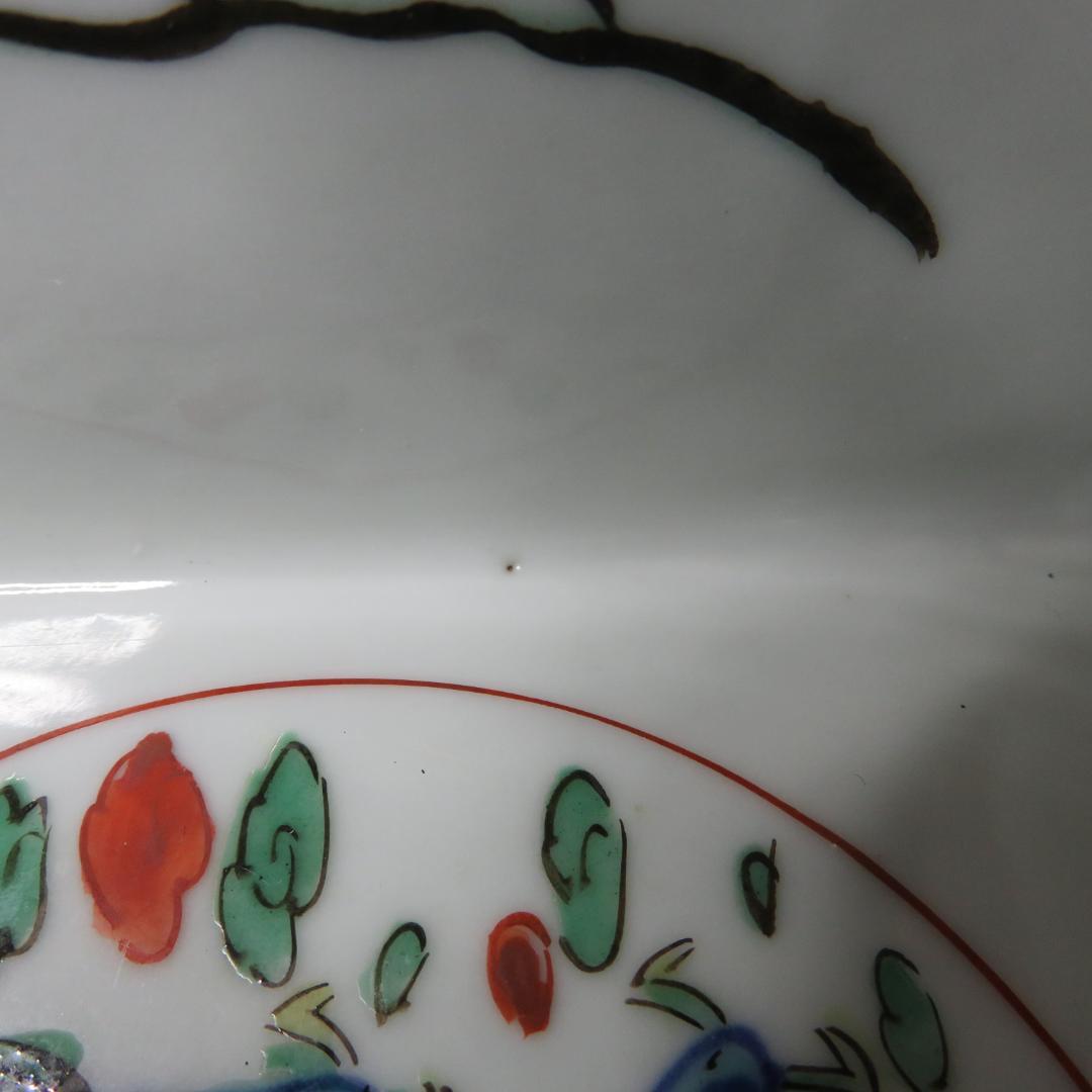 水指 色絵付け 角型 大明壽靖年製 龍 江戸期 中国骨董 赤絵