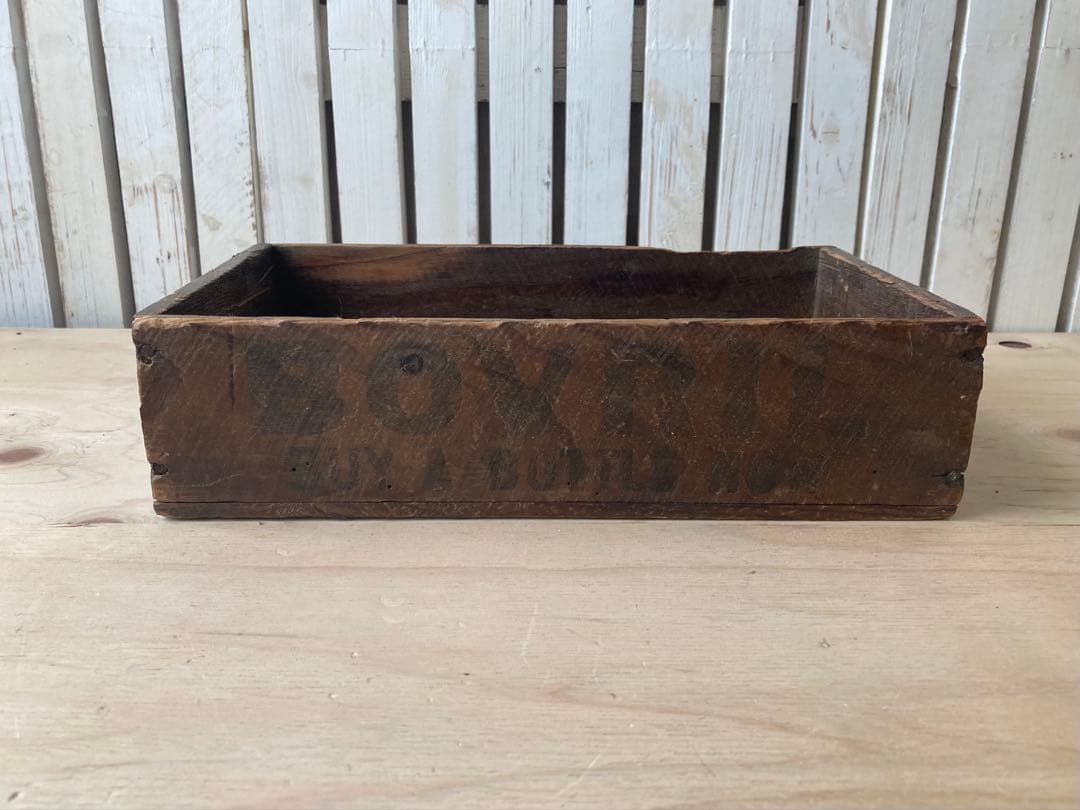 値下げBOVRIL ウッドボックス　ジャーボックス イギリス　アンティーク　木箱