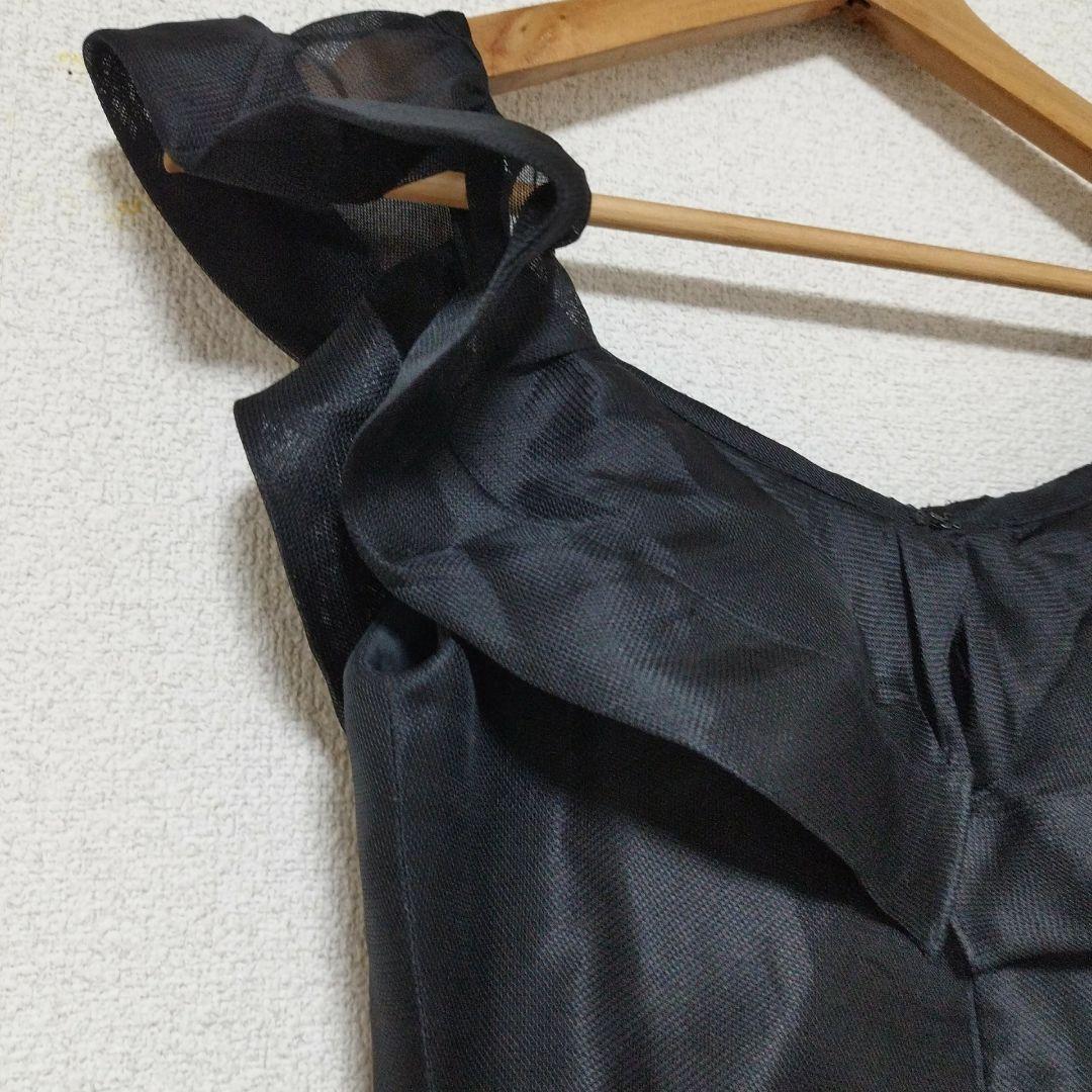 オスカーデラレンタ ドレス ブラック フリル アシンメトリー