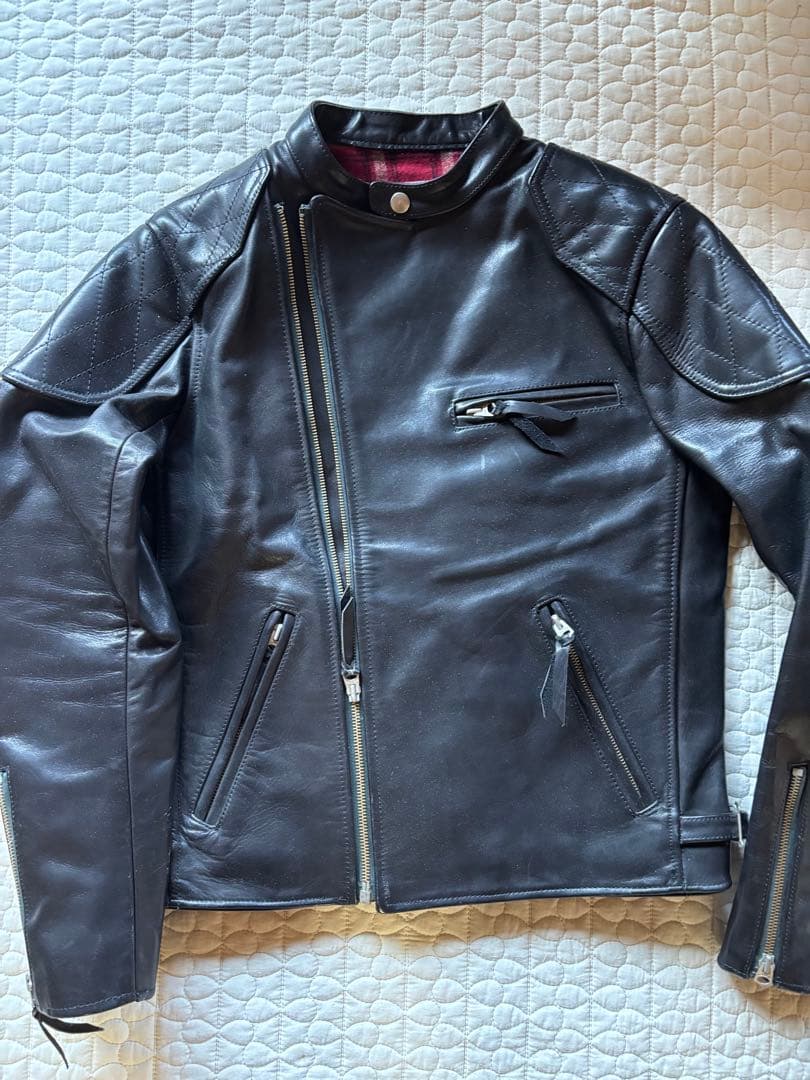 Y2レザー　ホースハイド　ライダースジャケット　38