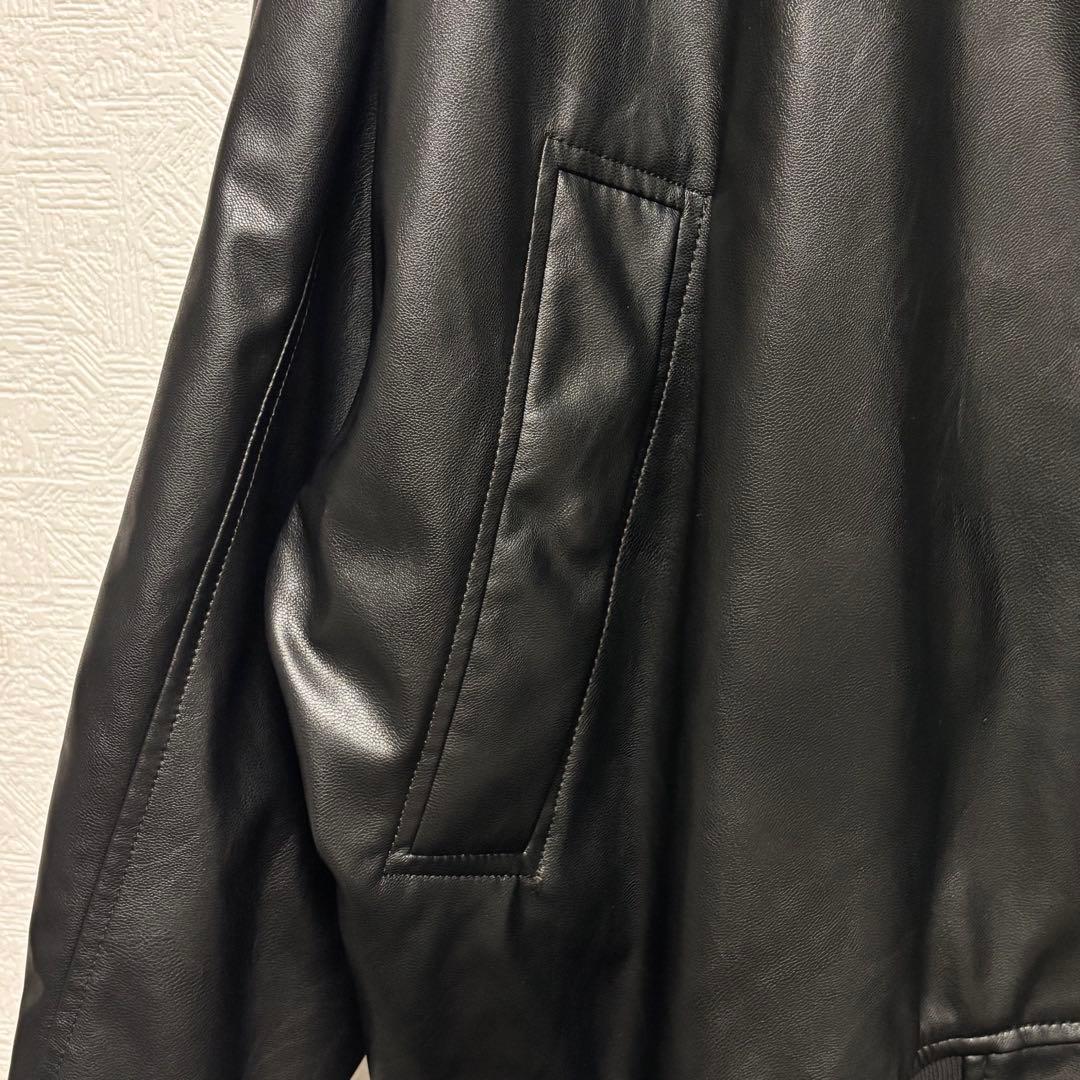 【PUMA】T7 オーバーサイズフェイクレザーボンバージャケット　ブラック　M