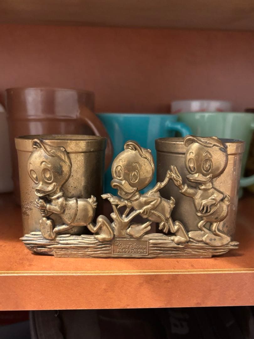 ディズニー　ヒューイ　デューイ　ルーイ　ドナルド　ビンテージ　ペン立て　3兄弟