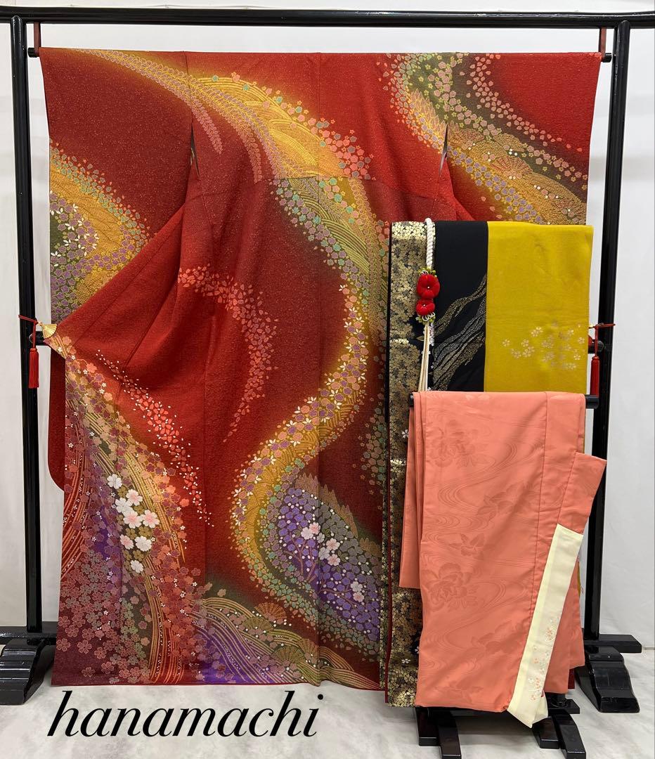 振り袖　フルセット　成人式　金彩加工　金通し　ガード加工　長襦袢付　朧　688