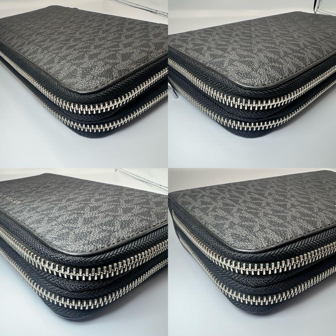 マイケルコース　オーガナイザー　MK総柄　レザー　財布　ウォレットバッグ　黒