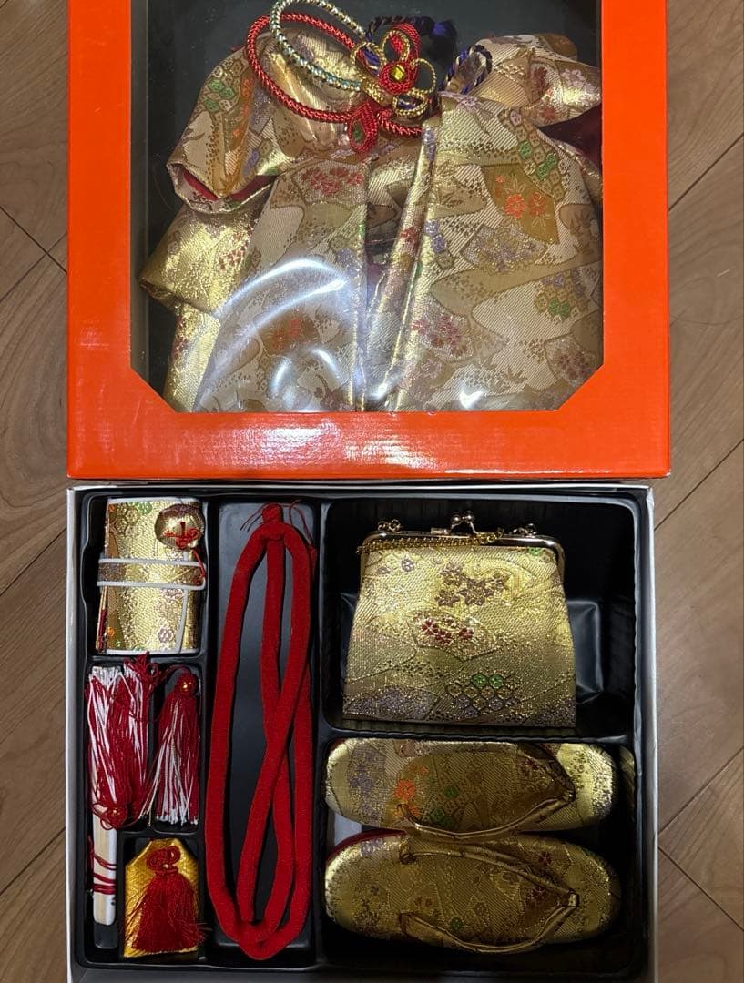 金色の着物小物セット 七五三用