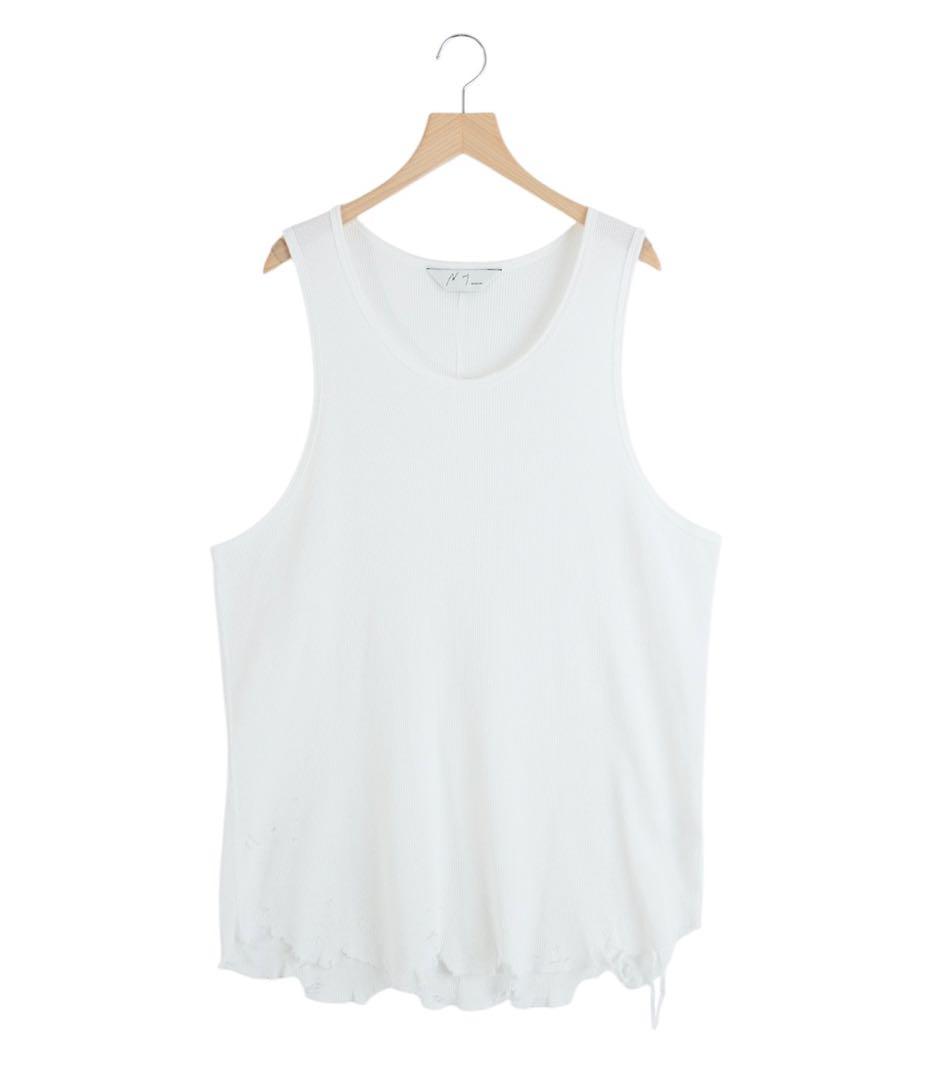 トップス ANCELLM DAMAGE WAFFLE TANK TOP size3