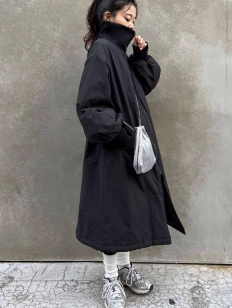 CIAOPANICTYPY スタンドカラーボリュームスリーブコート　ブラック