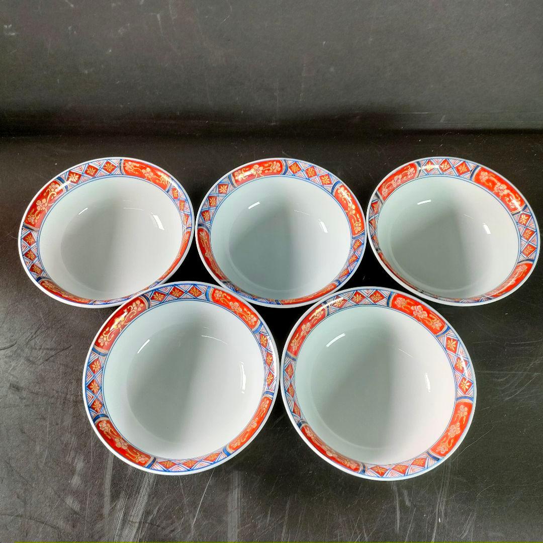 C28-3/源右衛門/伊万里風花鳥図蓋物5客/共箱/煮物椀/茶碗/懐石料理