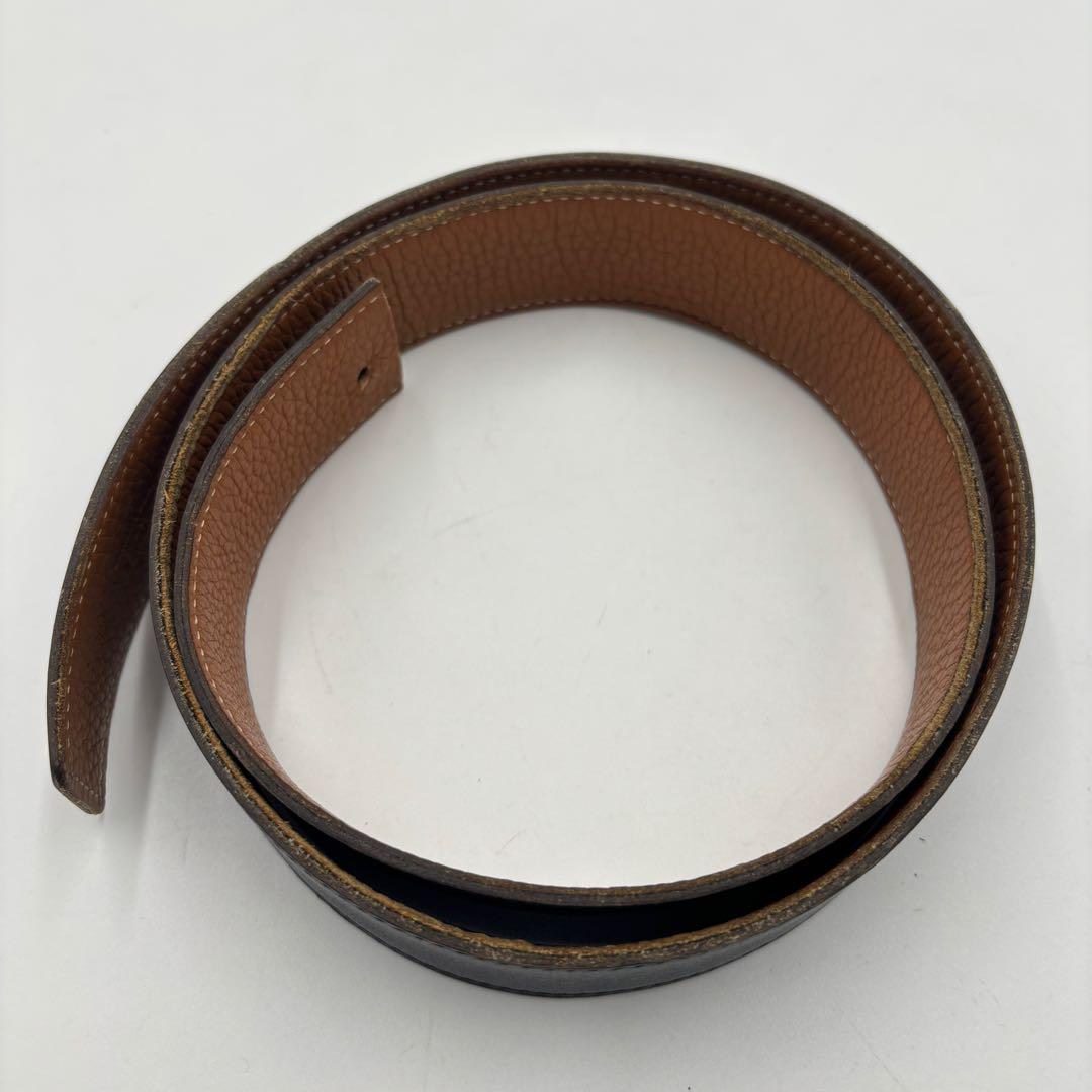 HERMESエルメス リバーシブル レザーベルトウエスト90 ブラック ブラウン