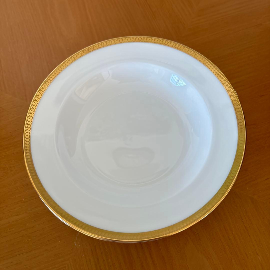 大倉陶園　片葉金蝕　22cmスープ皿　3枚