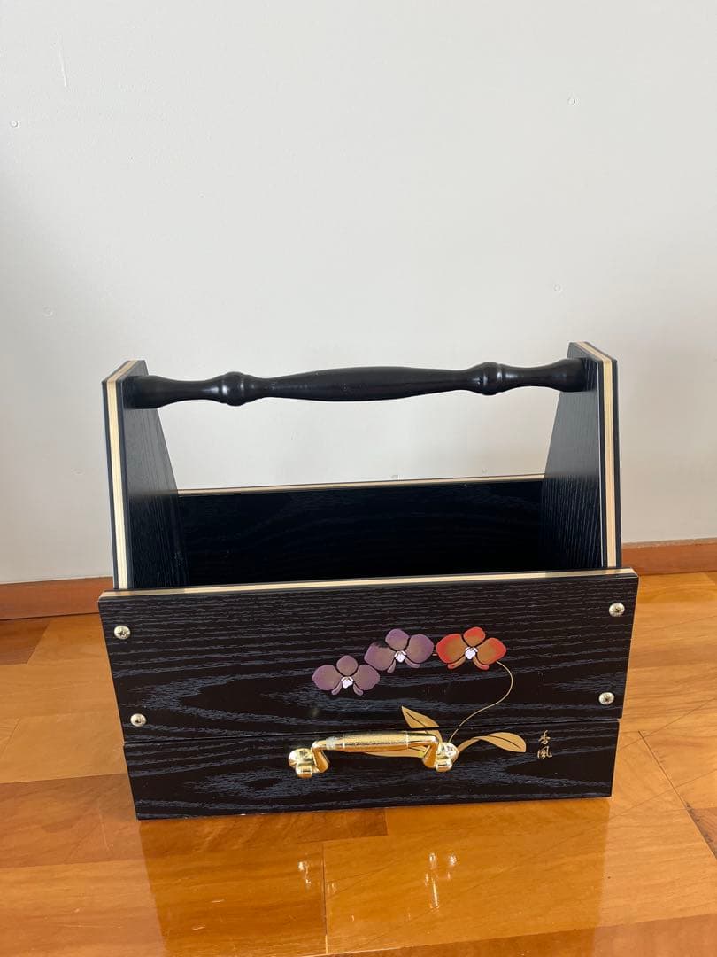 和風小物入れ 引き出し付き 黒