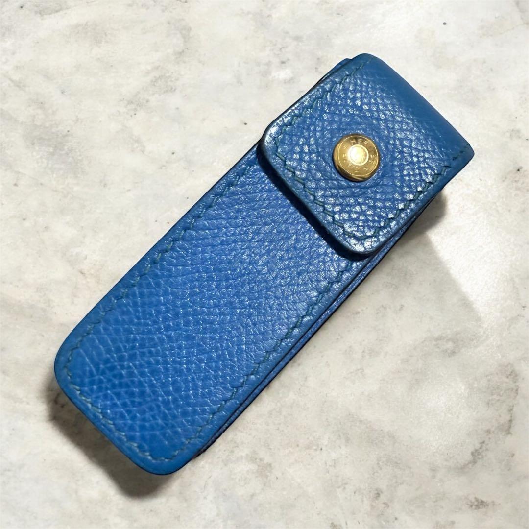 【良品】HERMES エルメス 小物入れ セリエ ヴォーエプソン ブルー