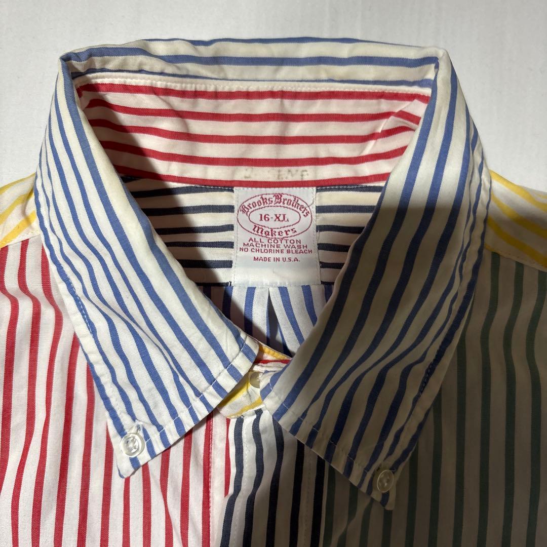 ブルックスブラザーズ　MAKERS 6ボタン BDシャツ クレイジー　ストライプ
