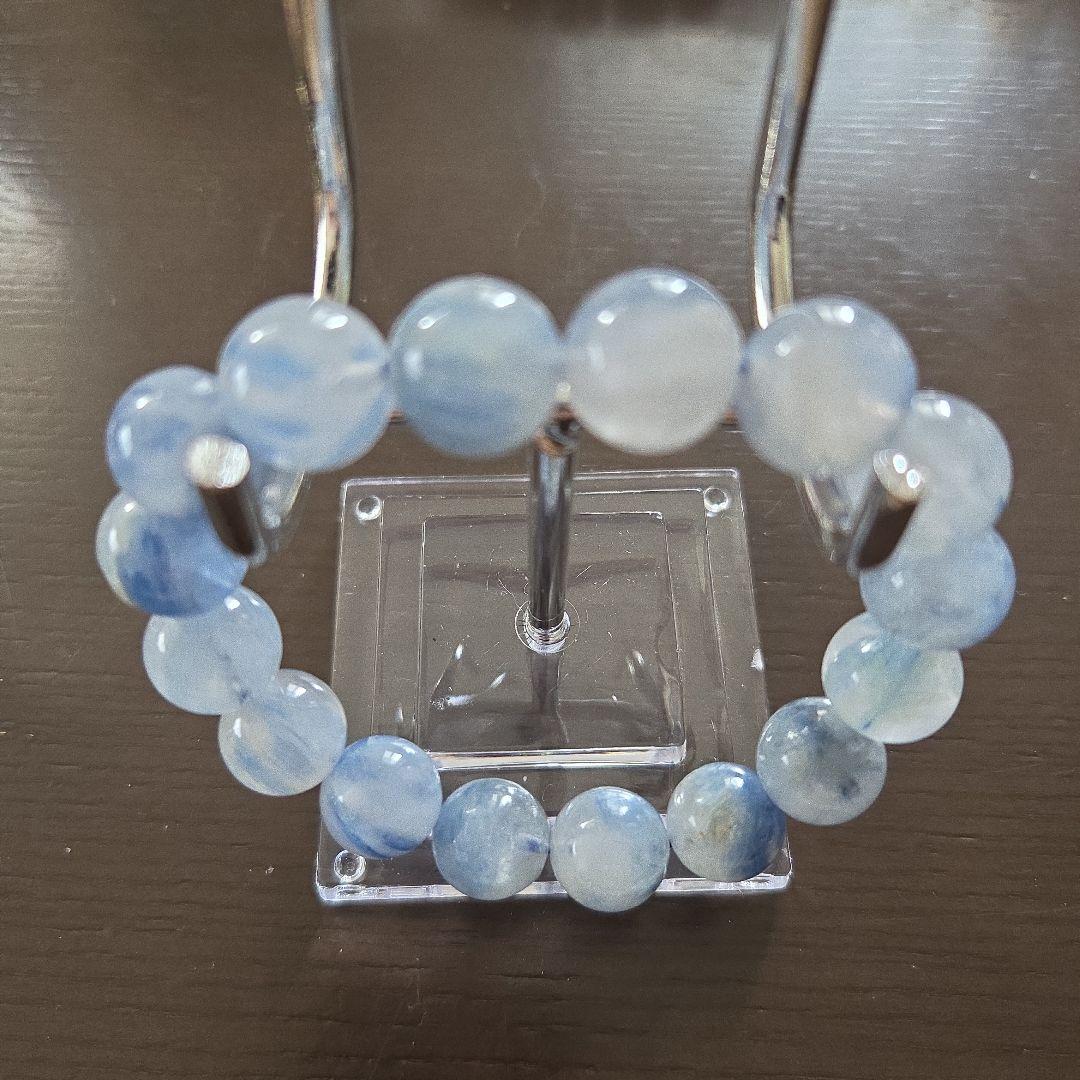 天然石ブルーカイヤナイト(シリカ) ブレスレット 約18cm 13mm玉