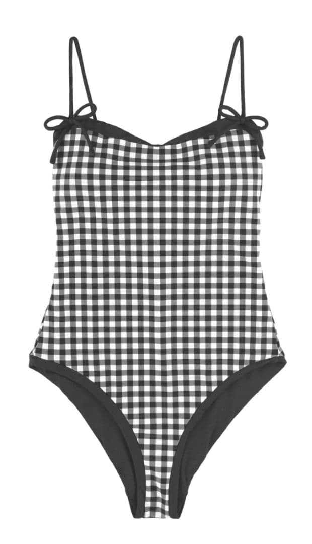 ALEXIA STAM ブラックチェック ワンピース水着