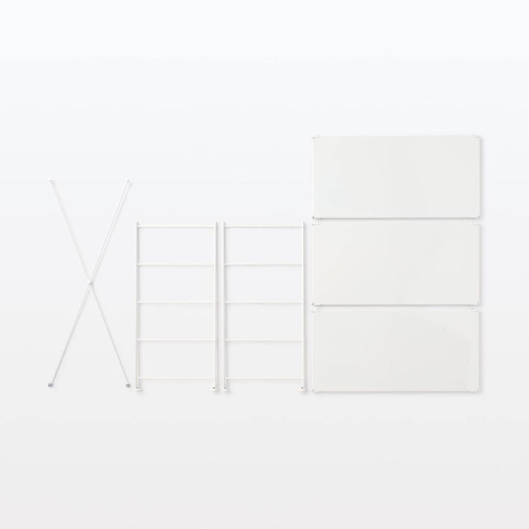 スチールユニットシェルフ・スチール棚セット・ワイド・小・ライトグレー