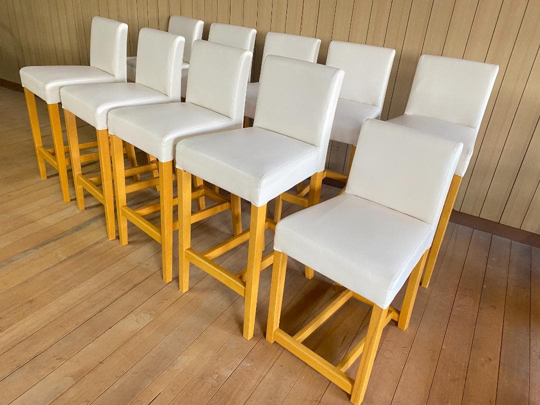 ＜引き取り限定＞カウンターチェア（ホワイト）10脚セット