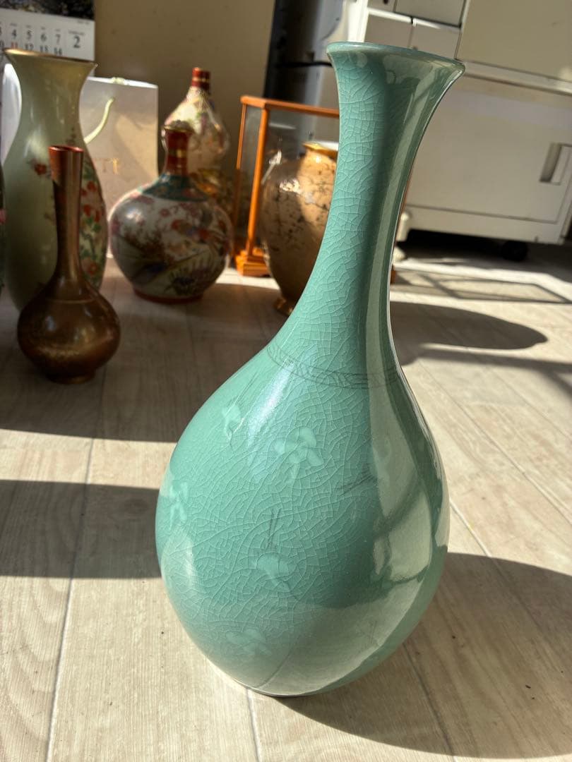 【趙京 青磁 花瓶】花瓶 韓国 民族工芸 伝統工芸
