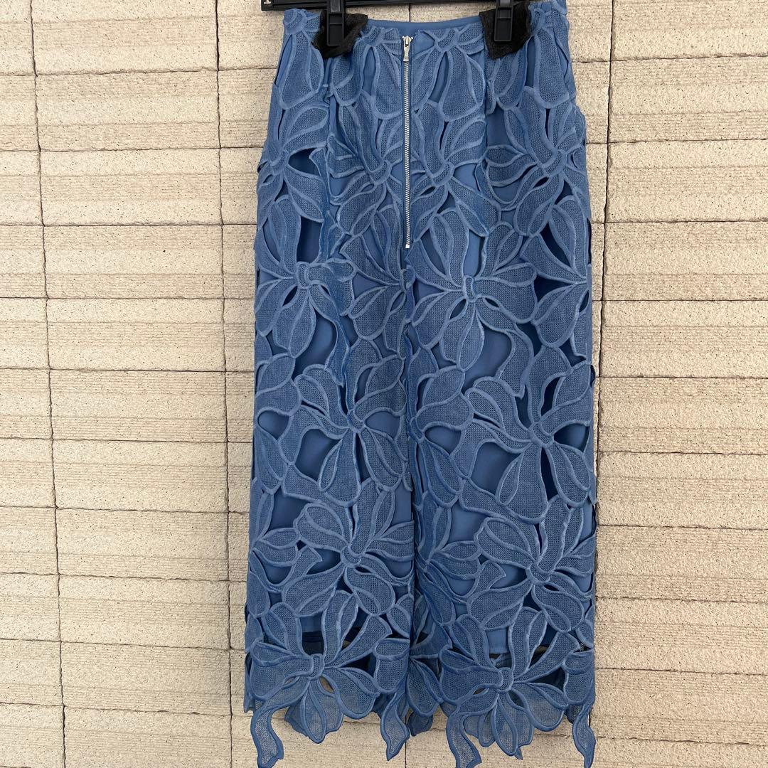 CELFORD セルフォード　リボンレーススカート　ブルー　38