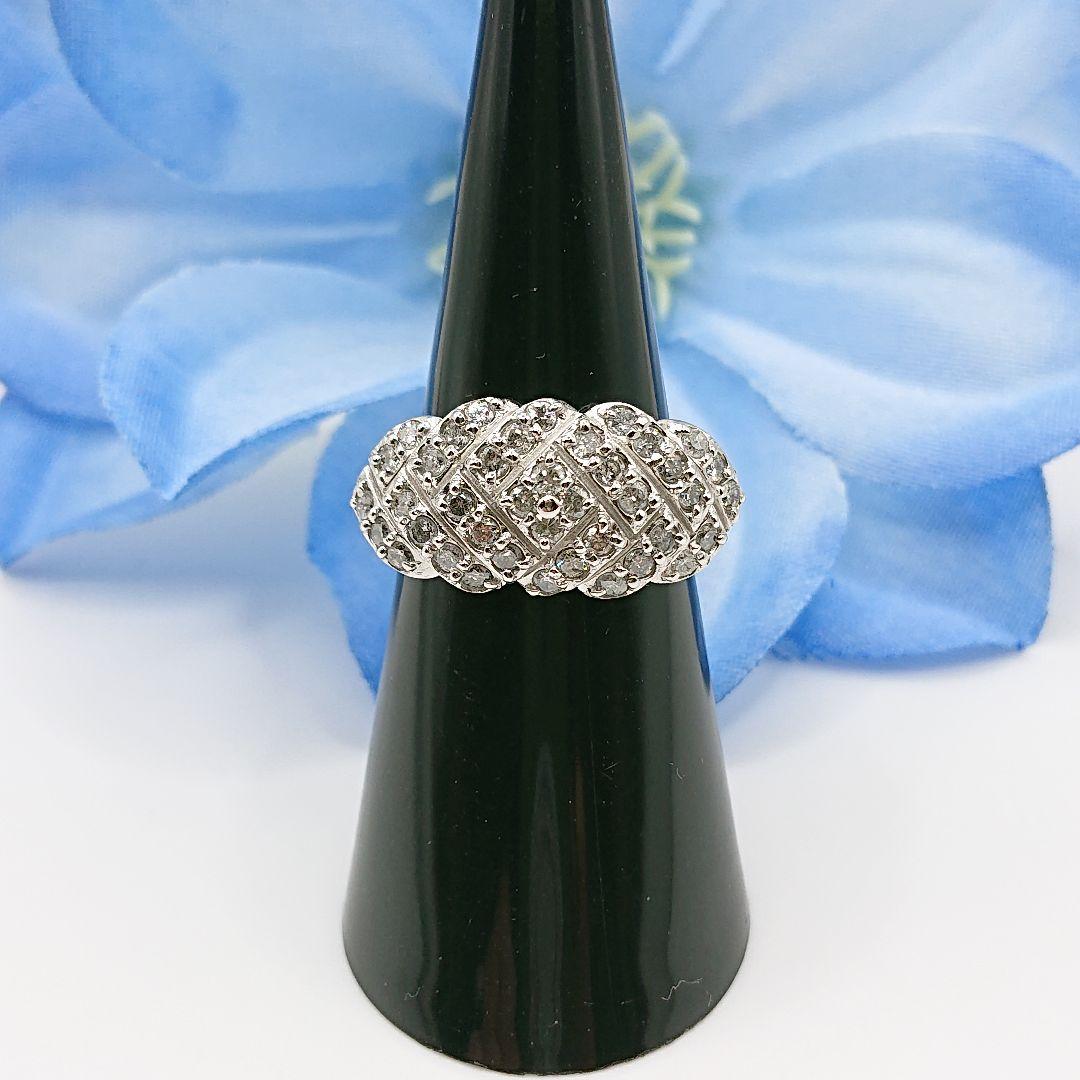 kariar様1カラット パヴェ風 天然ダイヤモンドリング プラチナ900