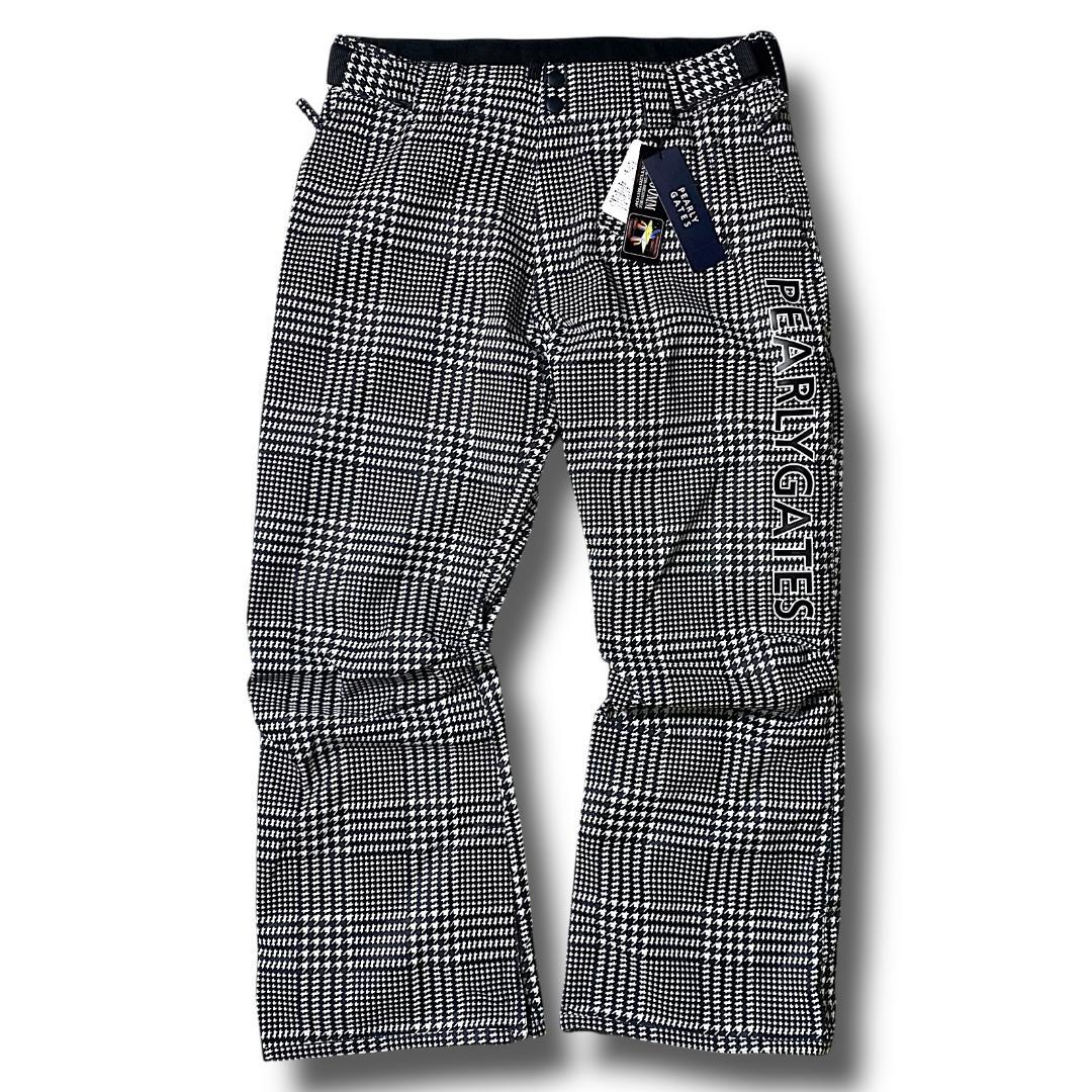 4 定価4万 パーリーゲイツ 千鳥格子柄 スノーウエア パンツ スノボ ロゴ