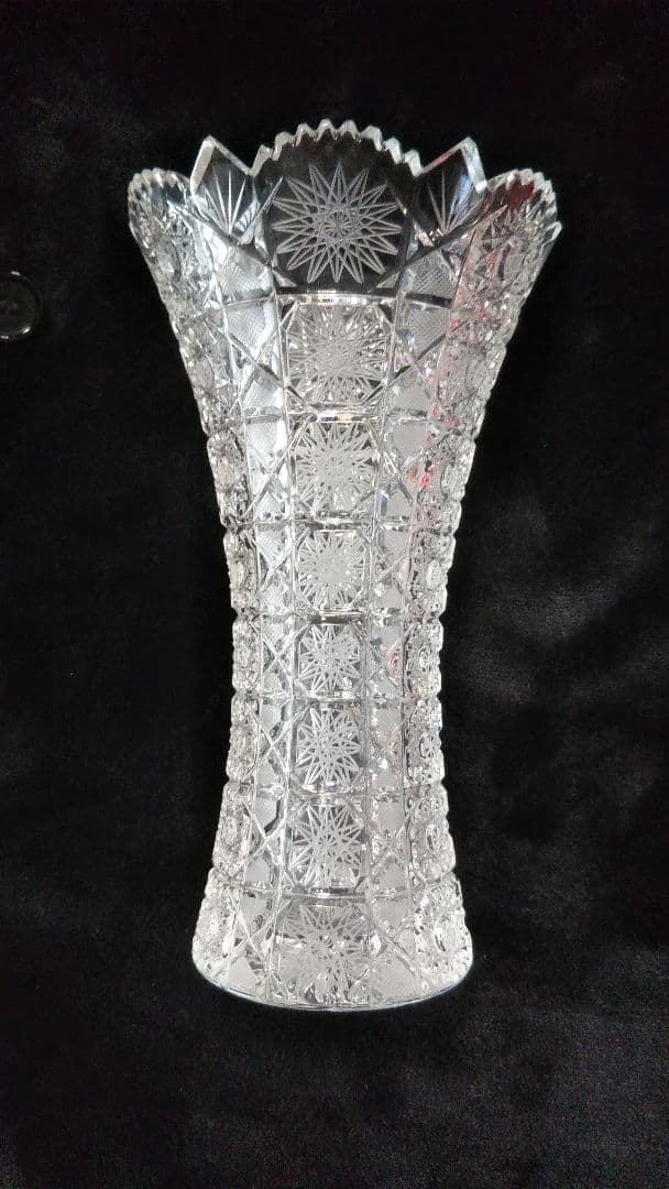 ボヘミアガラス花瓶マイアフラワーベース MA-803