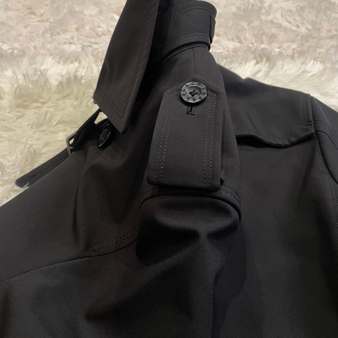 美品 BURBERRY ブラックレーベル ノバチェック トレンチコート ブラック