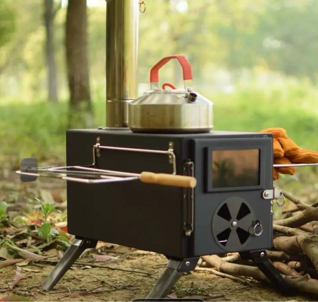ブラック 薪ストーブ 小型 コンパクト キャンプ アウトドア 暖房