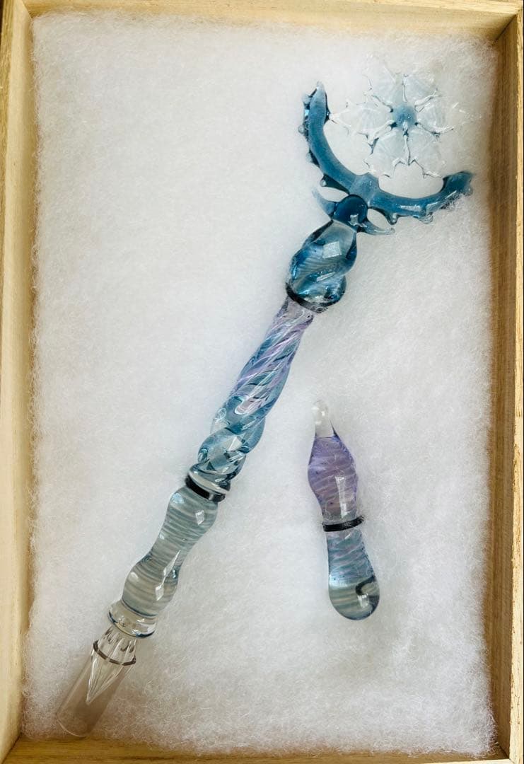 ガラス工房LUC 雪のガラスペン ハンドメイド