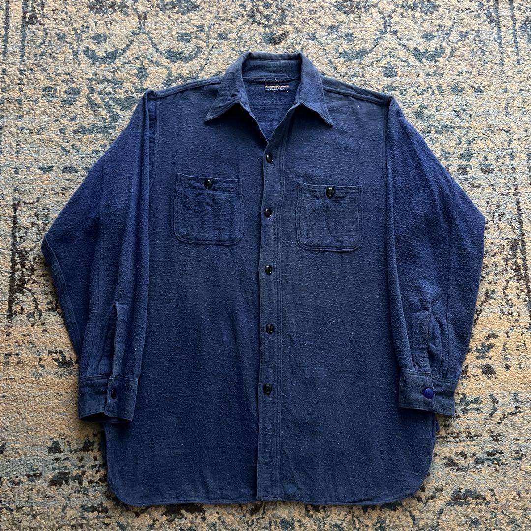 〜40s ROOMY RICHARD ネルシャツ マチ付き 無地 検30s50s
