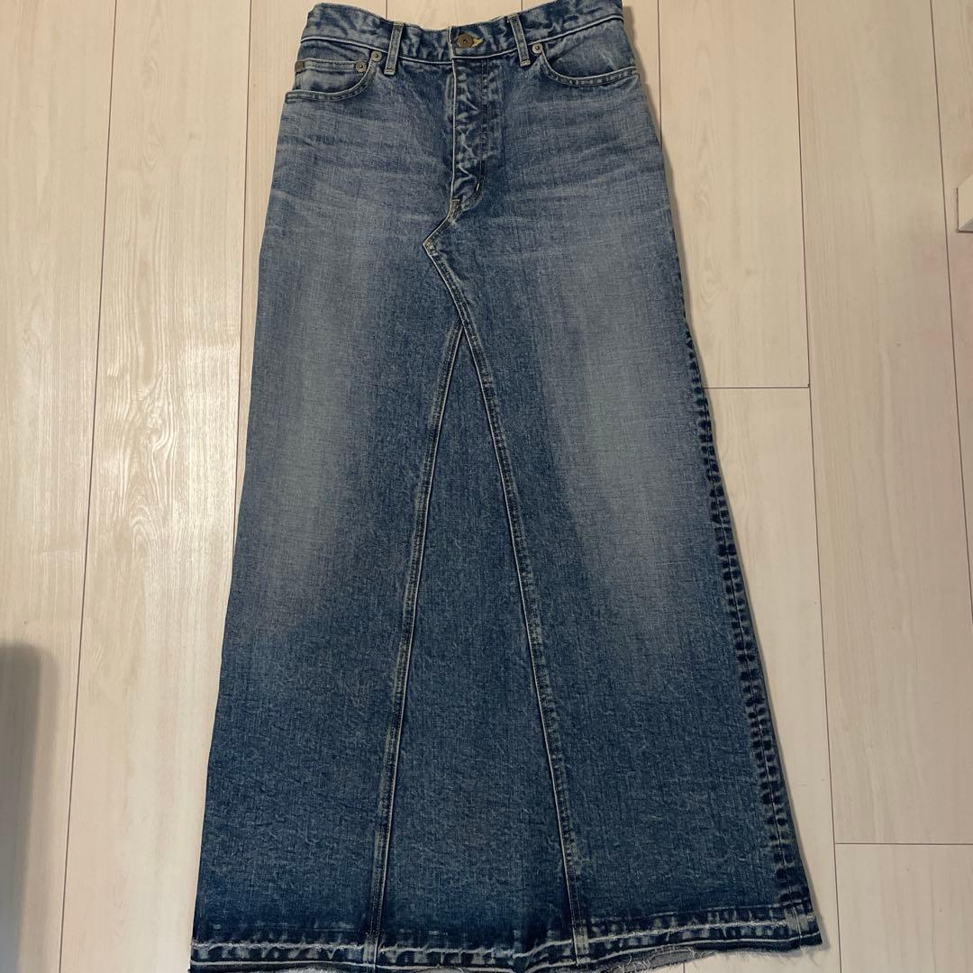 INSCRIRE フレアデニムロングスカート インディゴブルー