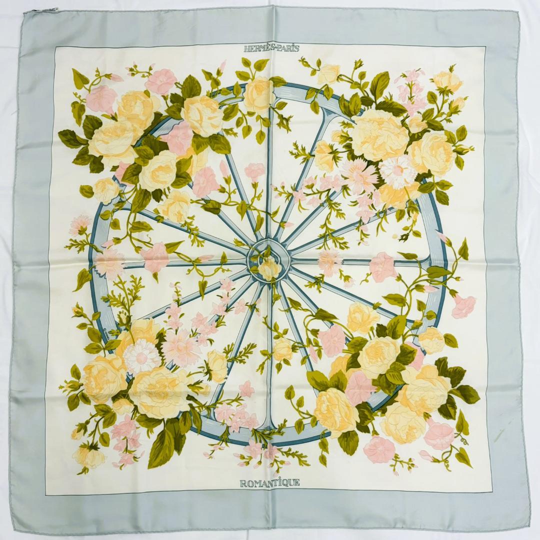 HERMES エルメス カレ90 ロマンティック スカーフ タグあり