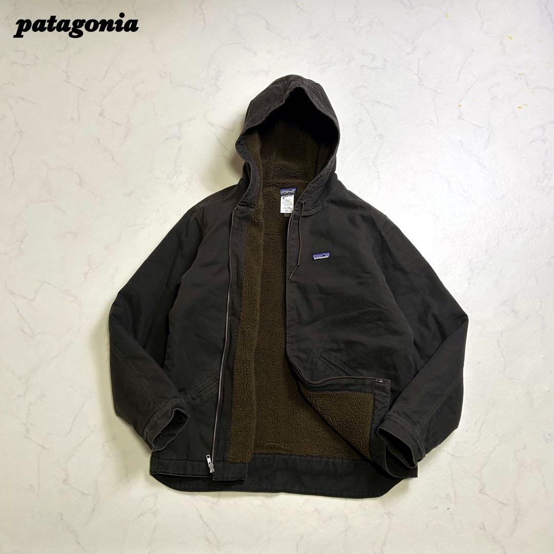 【11年製】パタゴニア ラインドキャンバス フーディ 焚き火ジャケット L 茶色