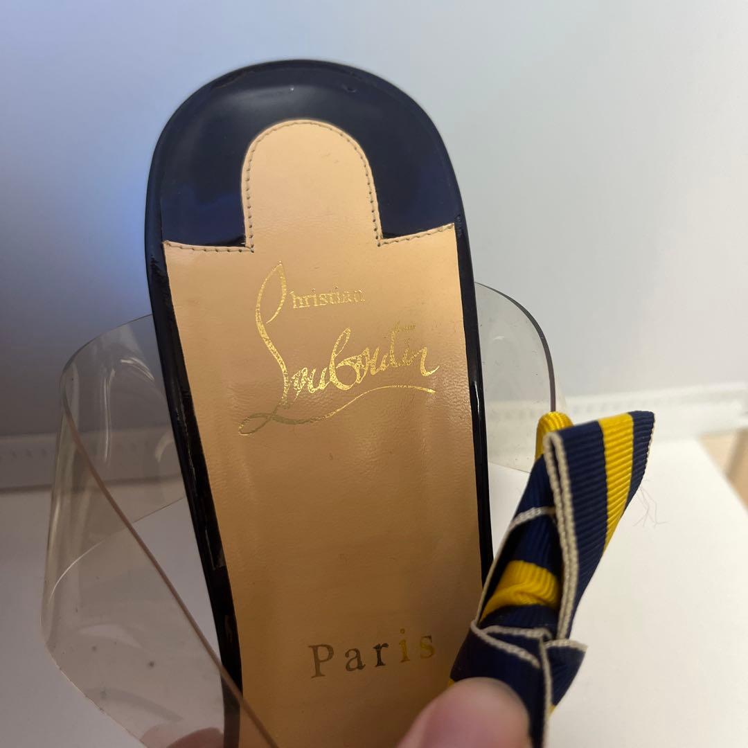 j*す様 christian louboutinリボン付きハイヒールサンダル
