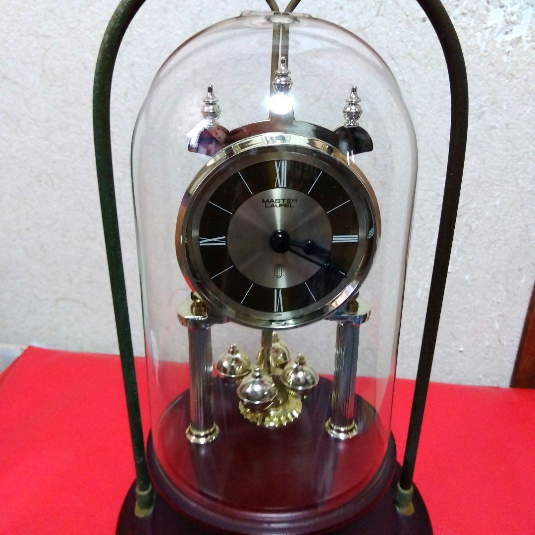 MASTER LAURELガラスドーム付き置時計 アンティーク時計　日新時計