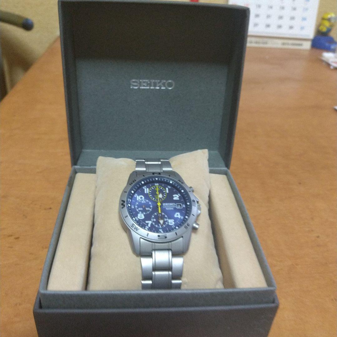 SEIKO クロノグラフ ネイビー
