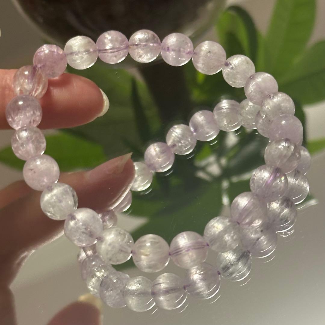 グレード高【高品質】クンツァイト シラー 美しい 天然石 ブレスレット 8mm