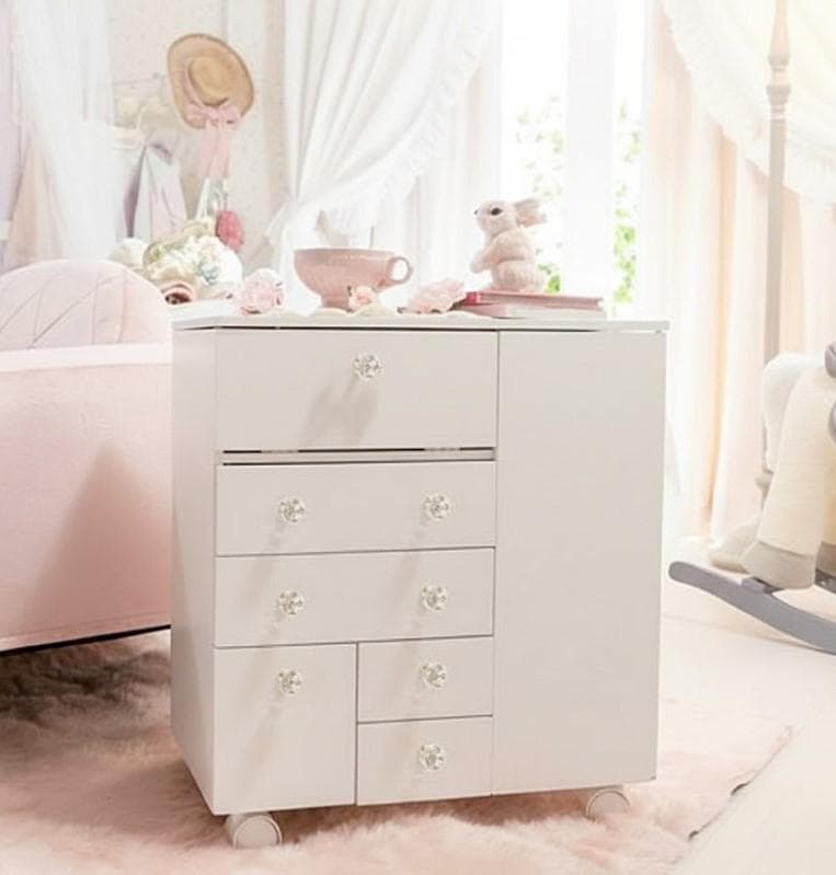 【新品】コスメワゴン　クリスタル調ハンドル ドレッサー　コスメ収納