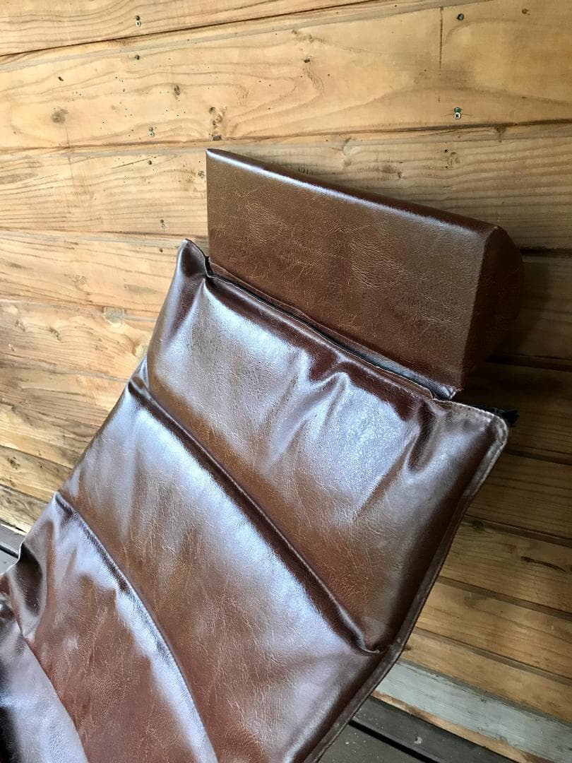 ヴィンテージ調バタフライチェア 折りたたみ レザー×スチール