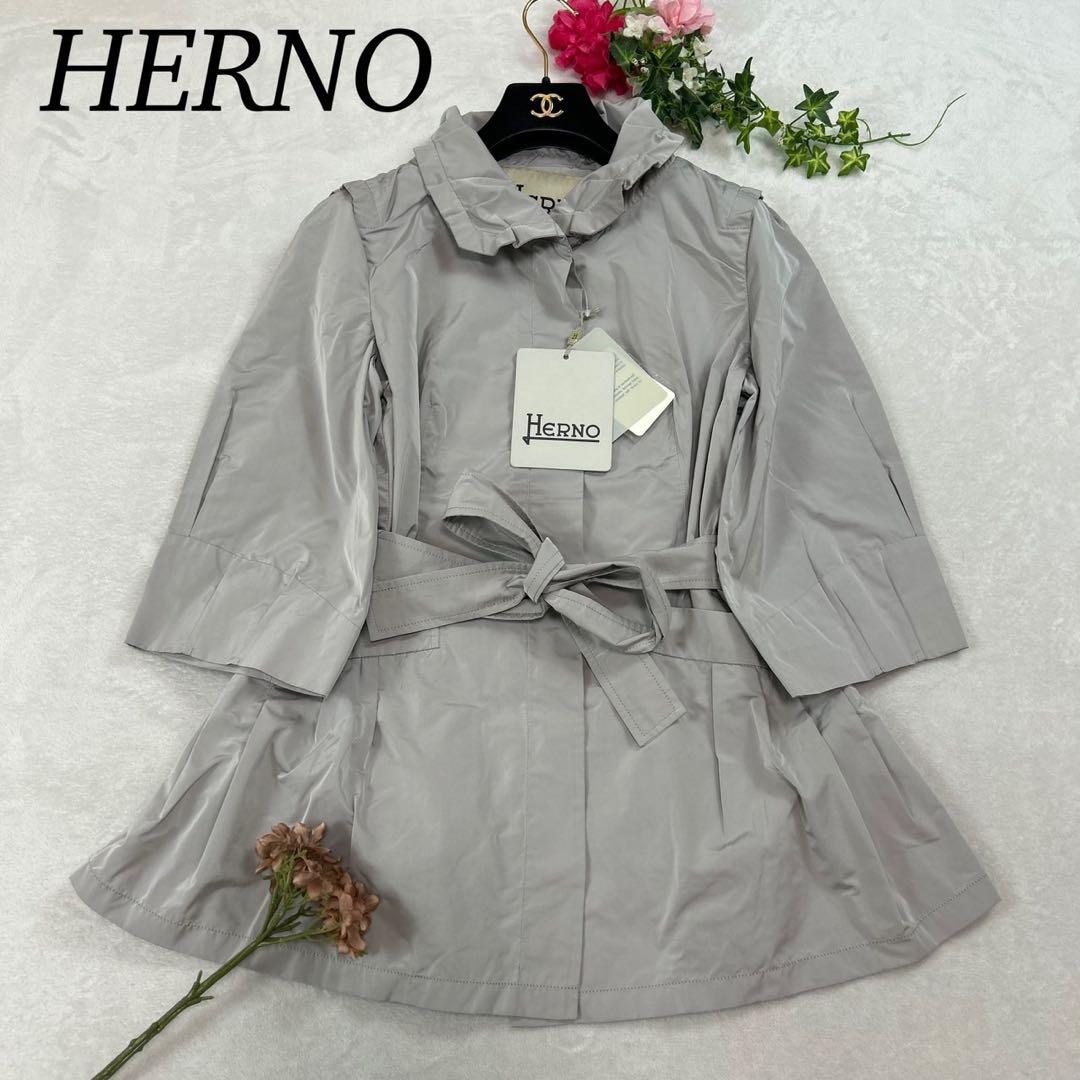 J895 新品未使用 2XL ヘルノ ナイロンジャケット グレー レディース