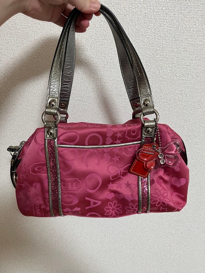 【希少】【美品】COACH mini boston pink handbag