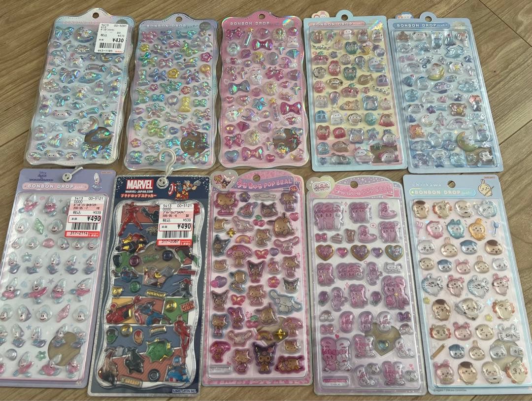 ボンボンドロップシール　ディズニー　ちいかわ　オリジナル　うるちゅる