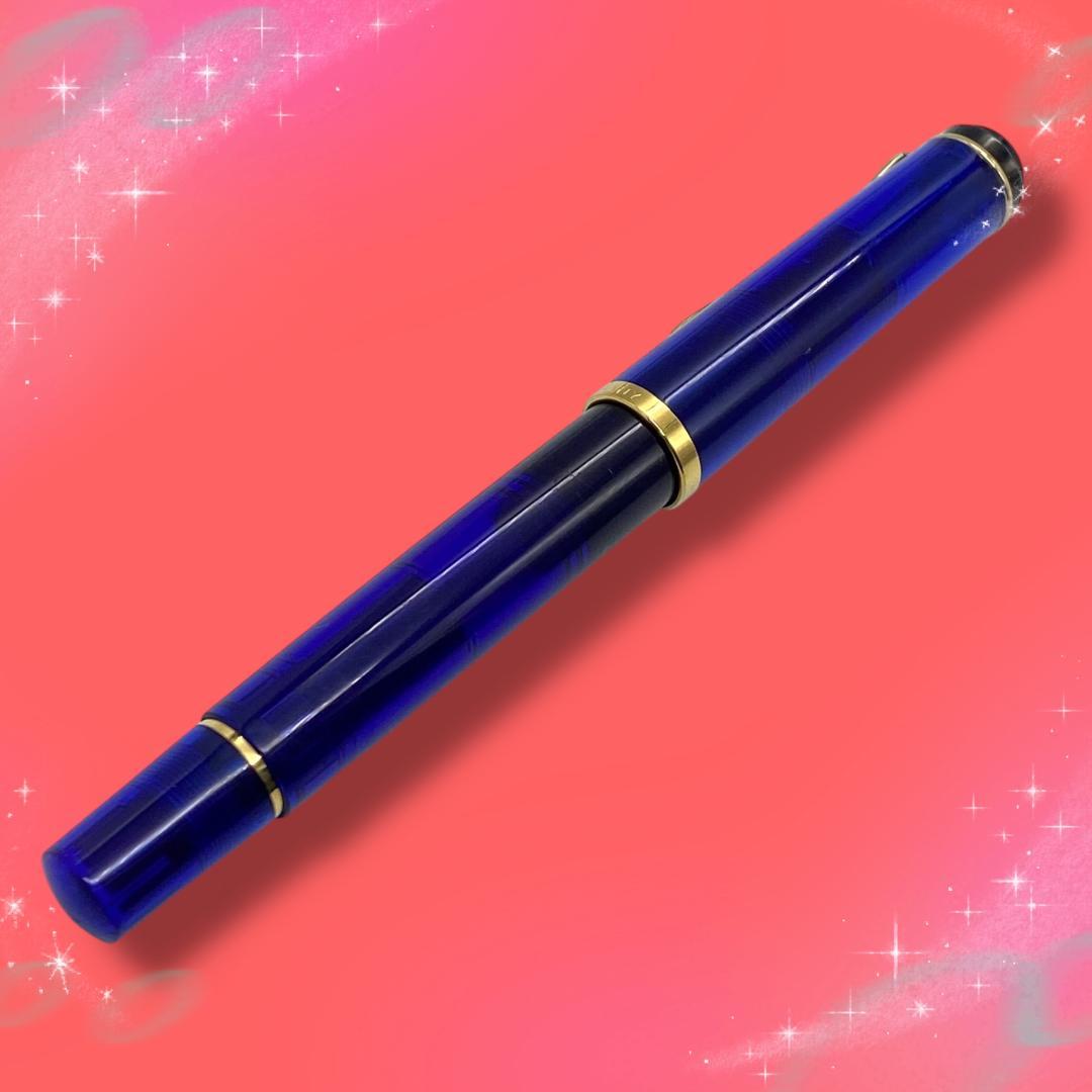 《美品》 ペリカン 万年筆 トラディショナル M200 スケルトン ダークブルー